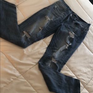 Express distressed legging mid rise jeans